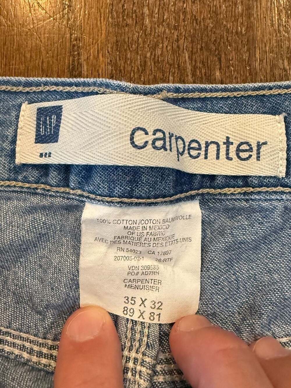 Vintage Baggy Gap Carpenter Jeans 35x32, measures 32x31 - Picture 2 of 8